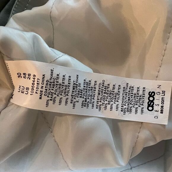 ASOS CURVE oversized faux leather quilted lined jacket size 26 - Picture 7 of 8